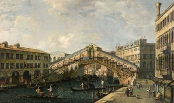 Vue De La Piazzetta Et Du Palais Des Doges Vers La Salute Et Le Pont Du Rialto Du Côté Sud by 
																			 Italian School